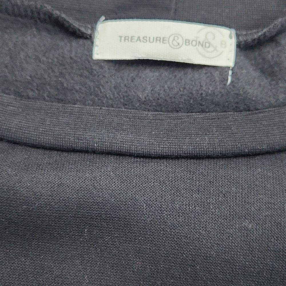 Treasure & Bond -804 Nordstrom Raw Hem black pullover sweatshirt NWT - XS - Picture 3 of 7